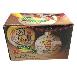 Porcelain Christmas Ornament Design Your Own DIY White Ceramic Plain Vintage